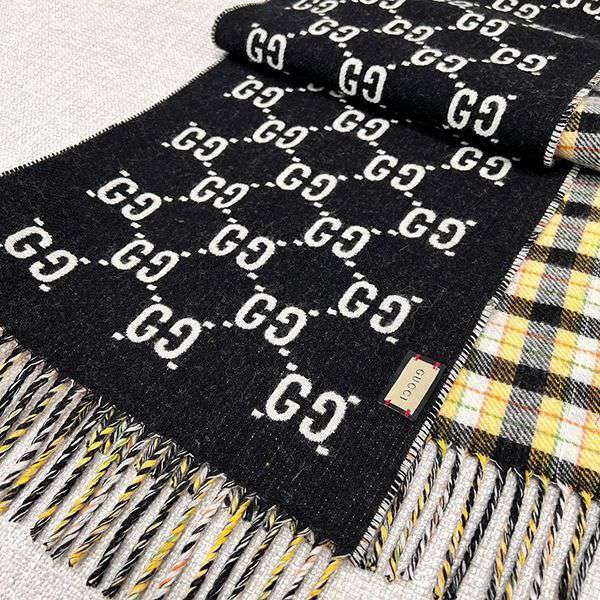 すぐ届 グッチ GGロゴ ウール マフラー パロディ gus45238