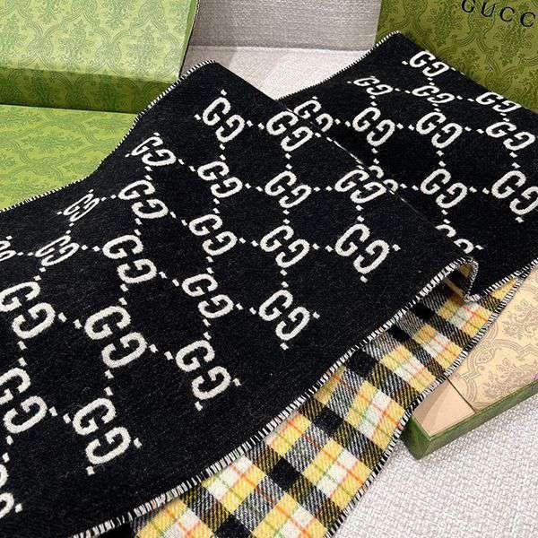 すぐ届 グッチ GGロゴ ウール マフラー パロディ gus45238