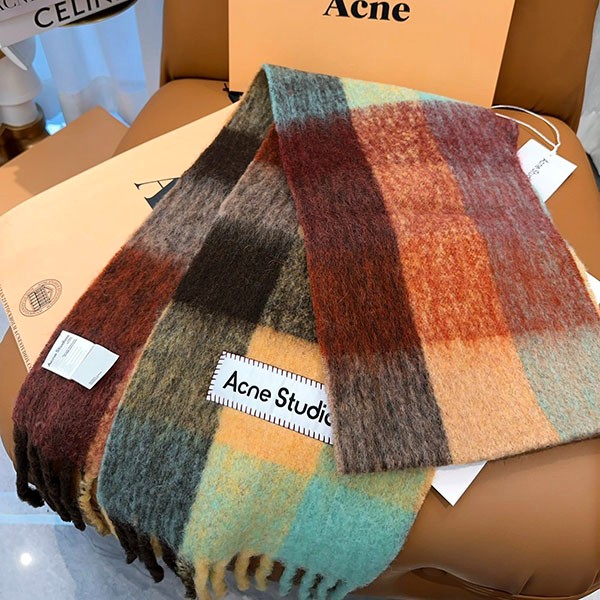 すぐ届く!アクネストゥディオズ 激安 モヘアチェックスカーフ aca47946