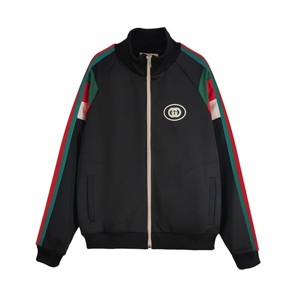 グッチ ストライプ入り ジャージ ジップ ジャケット 偽物 上下セット guh98611