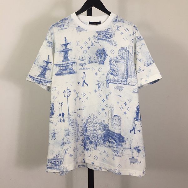 絶対欲しい!【爽やかに決まる】ルイヴィトン★Printed Cotton Tシャツ 偽物 1AGJYZ