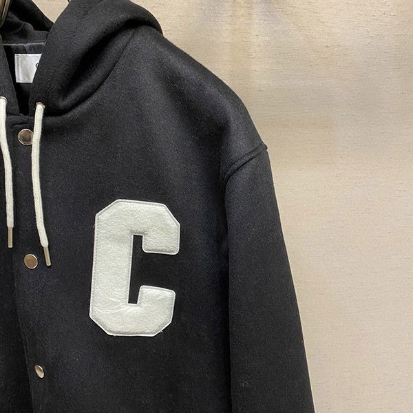 セリーヌ カレッジ ロング パーカー 偽物 ウール Ces68466