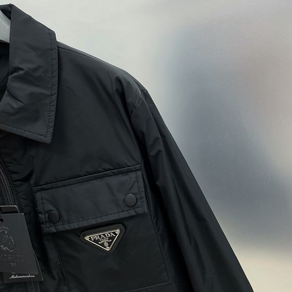 プラダ Re-Nylon フロントボタン長袖シャツ ロゴ SC796M