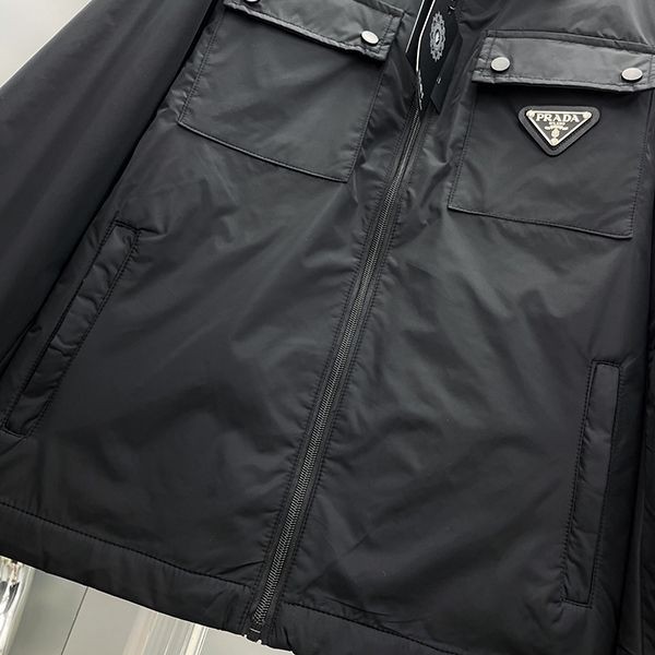 プラダ Re-Nylon フロントボタン長袖シャツ ロゴ SC796M