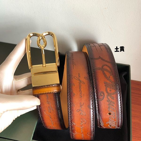 目を惹く逸品!【ベルルッティ】刻印入り リバーシブル ベルト ベネチアレザー製 beg52949