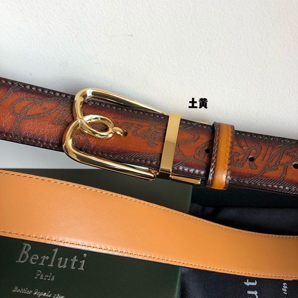 目を惹く逸品!【ベルルッティ】刻印入り リバーシブル ベルト ベネチアレザー製 beg52949