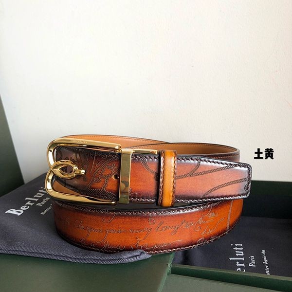 目を惹く逸品!【ベルルッティ】刻印入り リバーシブル ベルト ベネチアレザー製 beg52949
