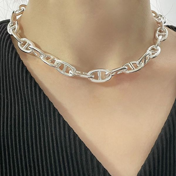《大人気!》エルメス シェーヌダンクル ネックレス 偽物 GM シルバー H101263B00