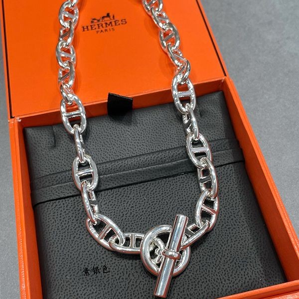 《大人気!》エルメス シェーヌダンクル ネックレス 偽物 GM シルバー H101263B00