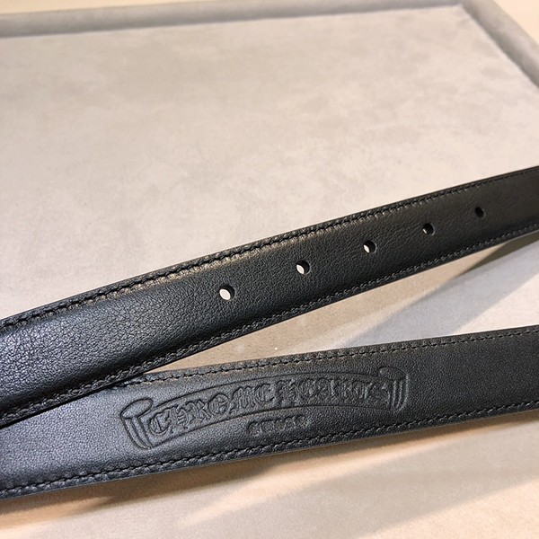 追跡付き 安いクロムハーツ クロステイルモチーフバックルレザーベルト フェイク Kut35797