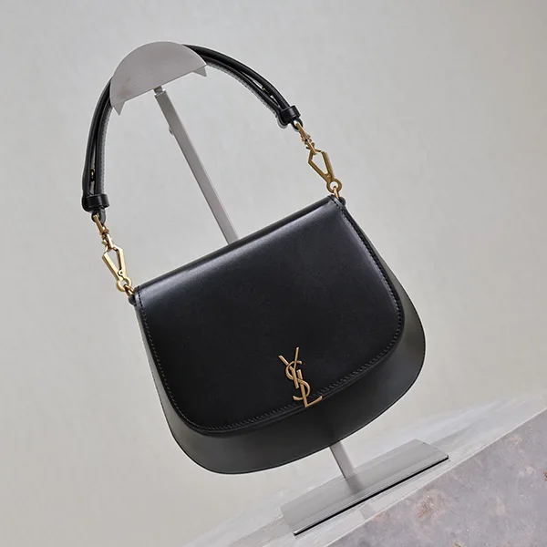 大人気!サンローラン 偽物 ヴォルテール ハンドバッグ ブラック Sai20668