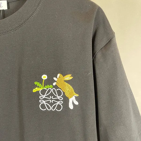 ロエベ リラックスTシャツ コピー コットン うさぎ ブラック lol20178
