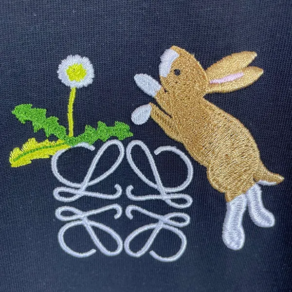 ロエベ リラックスTシャツ コピー コットン うさぎ ブラック lol20178