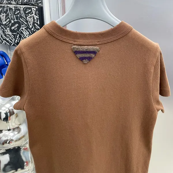 すぐ届く プラダ コットン クルーネック 半袖 プリントTシャツ puo10401