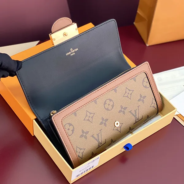 ルイヴィトン 長財布 モノグラムリバース カーフレザー n級品 M46645