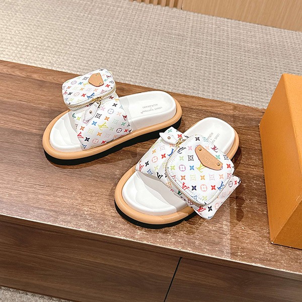村上隆コラボ【ルイヴィトン コピー】LV × TM プールピロー ミュール 1AGVRH