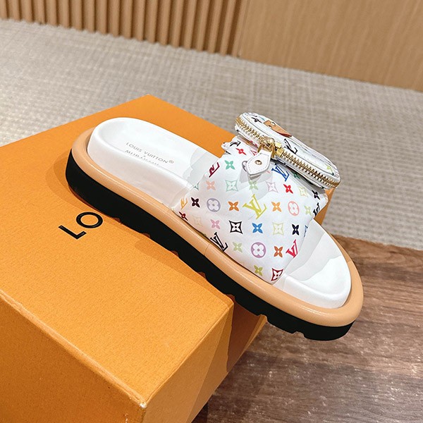 村上隆コラボ【ルイヴィトン コピー】LV × TM プールピロー ミュール 1AGVRH