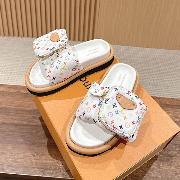 村上隆コラボ【ルイヴィトン コピー】LV × TM プールピロー ミュール 1AGVRH