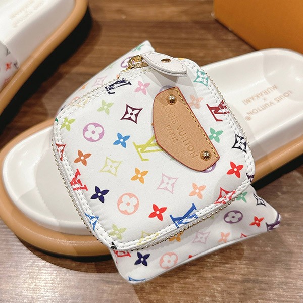 村上隆コラボ【ルイヴィトン コピー】LV × TM プールピロー ミュール 1AGVRH