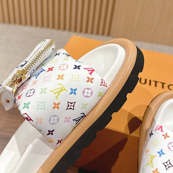 村上隆コラボ【ルイヴィトン コピー】LV × TM プールピロー ミュール 1AGVRH