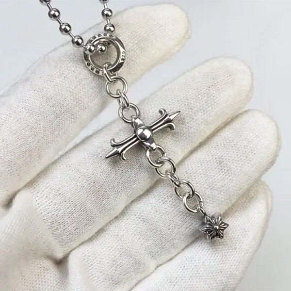 すぐ届 クロムハーツ ローリー クロスチャーム 偽物 チェーン付 ネックレス Kug79523