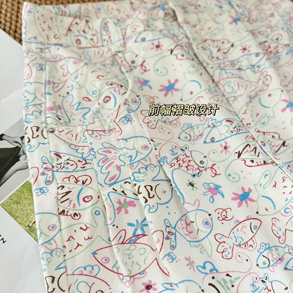【色鮮やかさかなモチーフプリント♪】シャネル デニムパンツ 偽物 P78788
