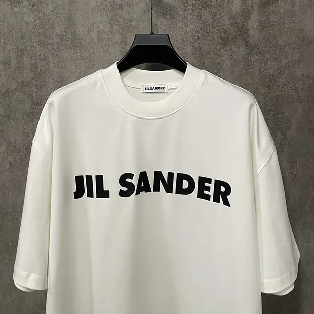 ジルサンダー ロゴプリント入りコットンジャージーTシャツ コピー ホワイト Jii34356