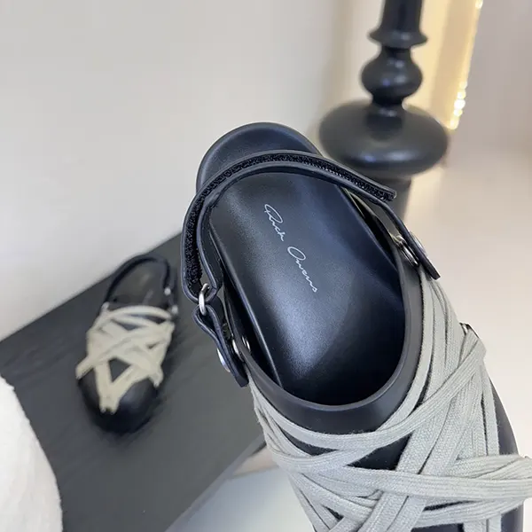 超希少!リック オウエンス MEGALACED MULE パロディ メンズサンダル rit51023