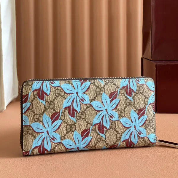 グッチ フラワー 花柄 ファスナー ウォレット 長財布 パロディ guc56275