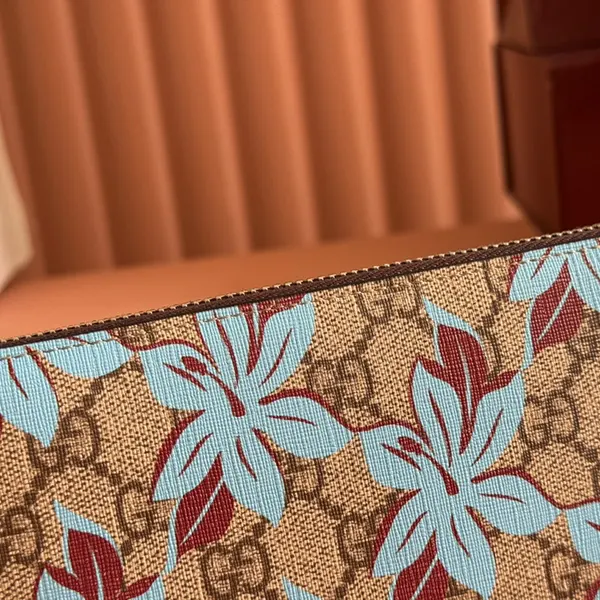 グッチ フラワー 花柄 ファスナー ウォレット 長財布 パロディ guc56275
