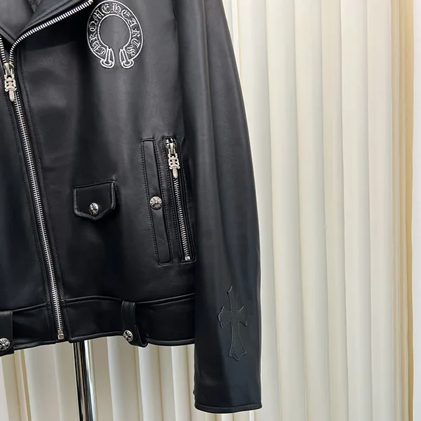 素敵な数量限定!クロムハーツ ホースシュー レザー ダブルライダースジャケット コピー Kuf41501