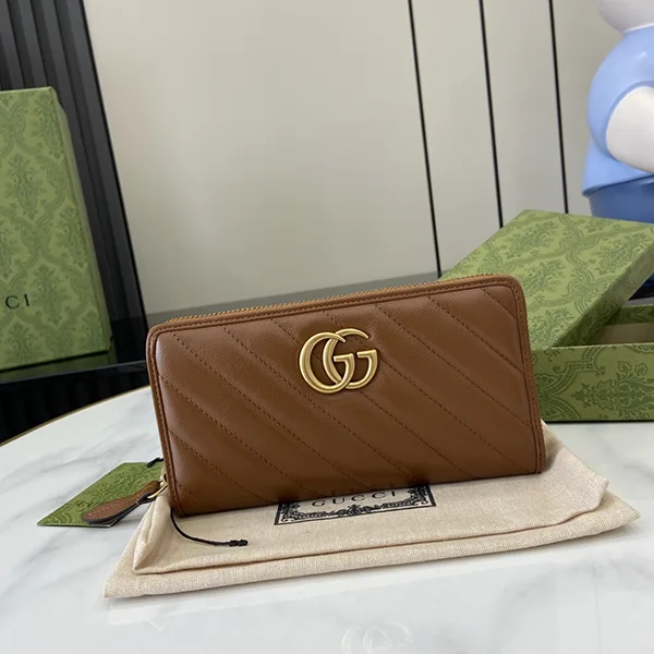 グッチ GGマーモント ファスナー長財布 CUIR gux66468