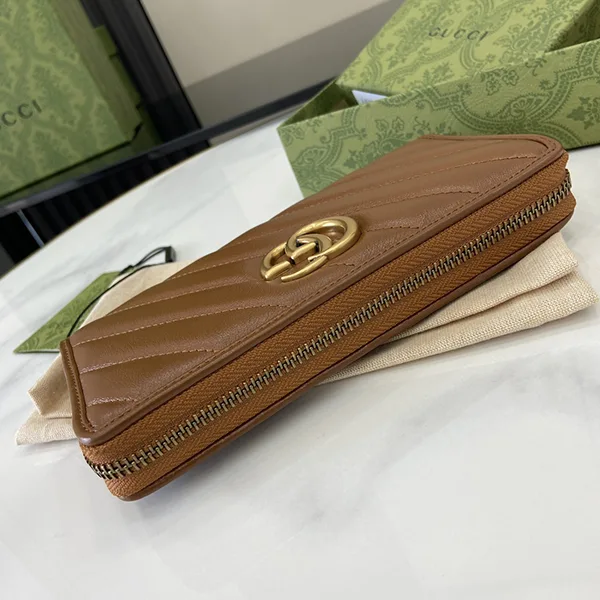 グッチ GGマーモント ファスナー長財布 CUIR gux66468