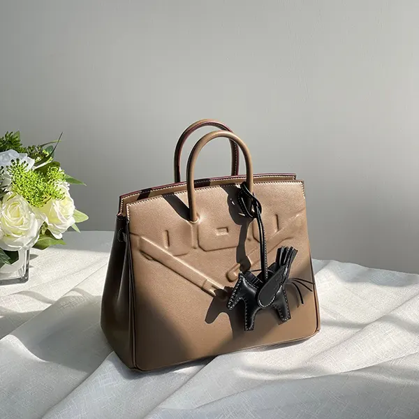 希少 エルメス バーキン25cm シャドウ 偽物 エトゥープ eri71617