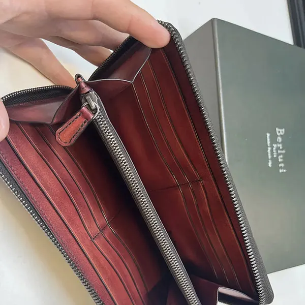ベルルッティ 長財布 イタウバ レザー ラウンドファスナー カリグラフィー