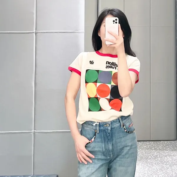 ヴァレンティノ コピー パヴィヨン デ フォリ プリント コットン Tシャツ 6v0mg1