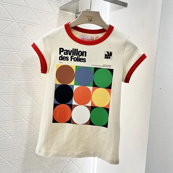 ヴァレンティノ コピー パヴィヨン デ フォリ プリント コットン Tシャツ 6v0mg1