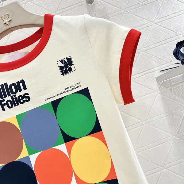 ヴァレンティノ コピー パヴィヨン デ フォリ プリント コットン Tシャツ 6v0mg1