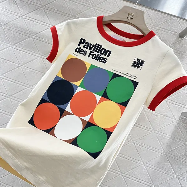 ヴァレンティノ コピー パヴィヨン デ フォリ プリント コットン Tシャツ 6v0mg1