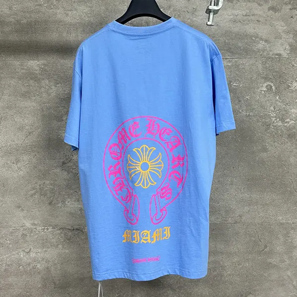クロムハーツ Tシャツ コピー マイアミ ホースシュー T シャツ「ブルー」 Kuy93791