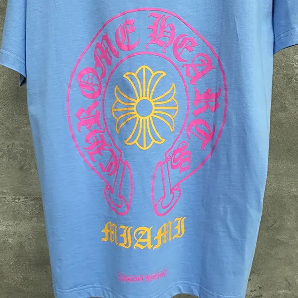 クロムハーツ Tシャツ コピー マイアミ ホースシュー T シャツ「ブルー」 Kuy93791
