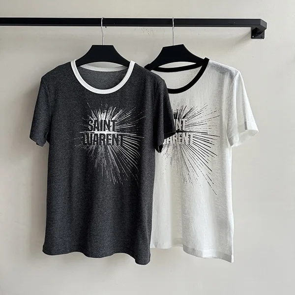 秋冬大セールサンローラン ロゴ Tシャツ 半袖 2色 Saf44736