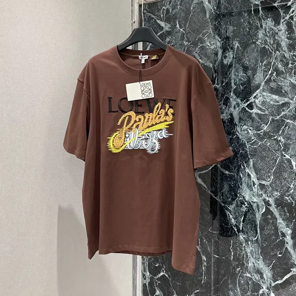 素敵な ロエベ Paulas Ibiza プリントコットン 偽物 半袖Tシャツ los71848