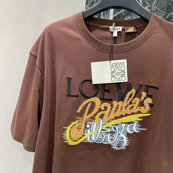 素敵な ロエベ Paulas Ibiza プリントコットン 偽物 半袖Tシャツ los71848