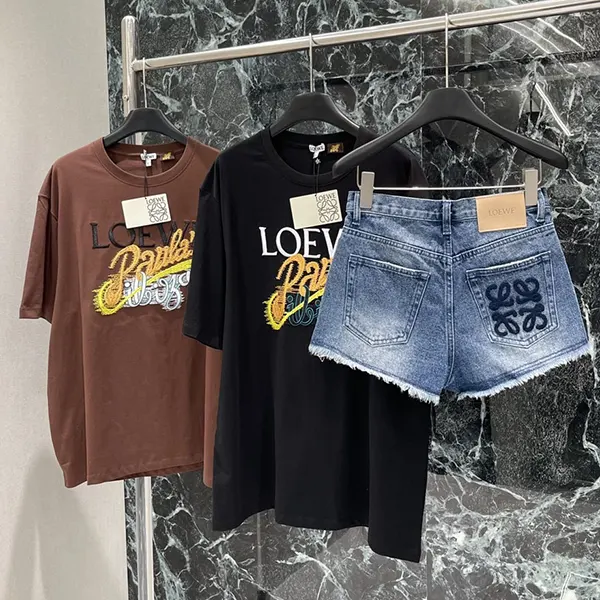 素敵な ロエベ Paulas Ibiza プリントコットン 偽物 半袖Tシャツ los71848