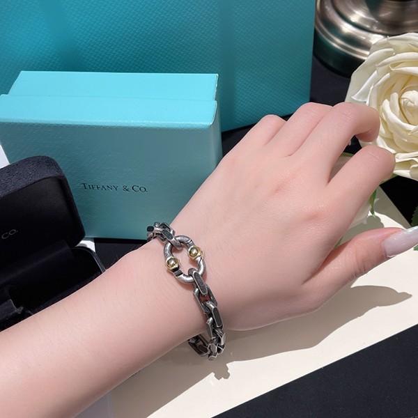 ティファニー メイカーズ ワイド チェーン ブレスレット 偽物 ロゴ 18K M Tiz05465
