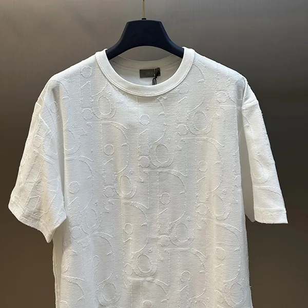ディオール 25FALL Tシャツ 激安 ホワイト オブリーク コットン 593J696U3012