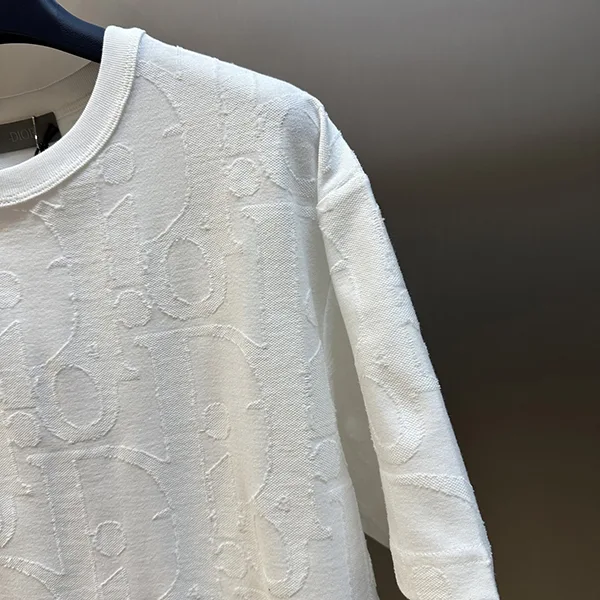 ディオール 25FALL Tシャツ 激安 ホワイト オブリーク コットン 593J696U3012