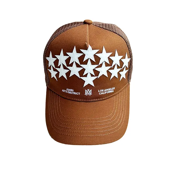 【アミリ 偽物】Star Leather トラッカーキャップBrown amm25289