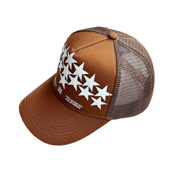 【アミリ 偽物】Star Leather トラッカーキャップBrown amm25289